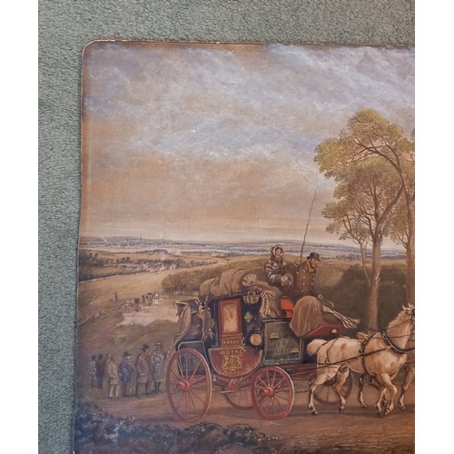 453 - Attributed to Henry Thomas Alken (British, 1784-1851),  
A winter carriage scene,  
Watercolour on p... 