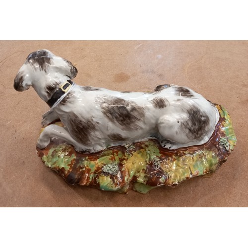 611 - A Staffordshire pearlware pottery setter dog, probably by Enoch Wood works, or Neale & Co, circa 182... 