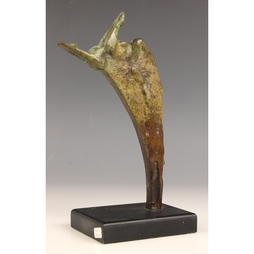 10 - John W Mills (1933-2023),   
Diver in motion (multiple figures #4),   
Patinated bronze on rectangul... 