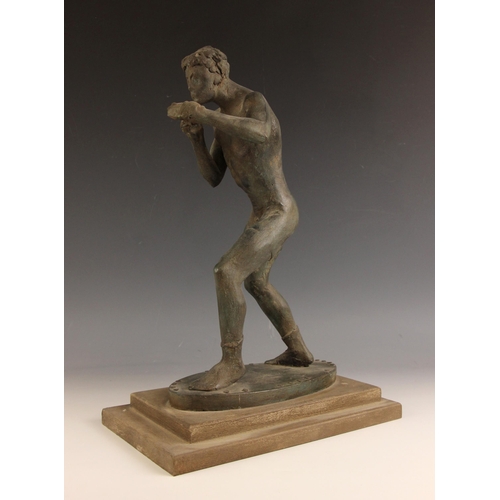 102 - John W Mills (1933-2023),   
‘Peerless Jim Driscoll’,   
Patinated resin on stepped base,   
Titled ... 