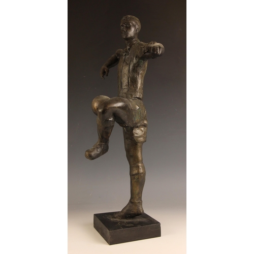 105 - John W Mills (1933-2023),   
Maquette for ‘Jackie Milburn’,   
Patinated resin on square base,   
58... 