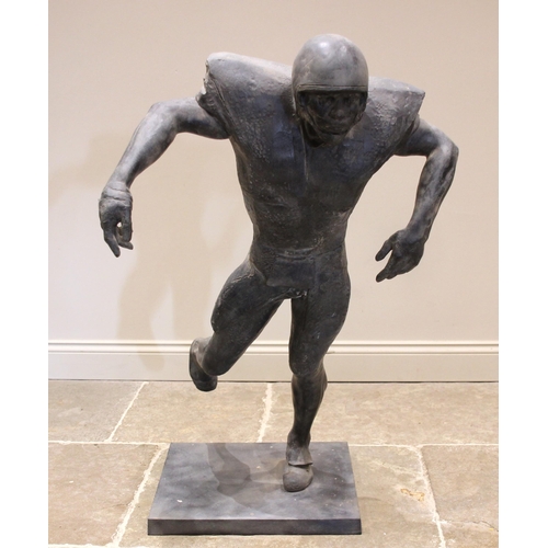 111 - John W Mills (1933-2023),   
American Football Player,   
Patinated resin on integral base,   
110cm... 