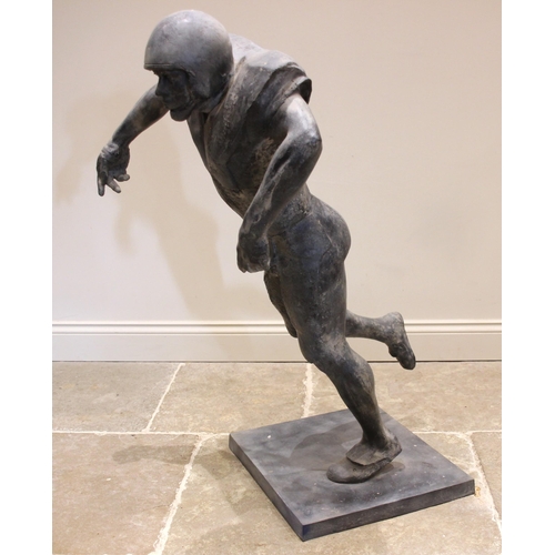 111 - John W Mills (1933-2023),   
American Football Player,   
Patinated resin on integral base,   
110cm... 