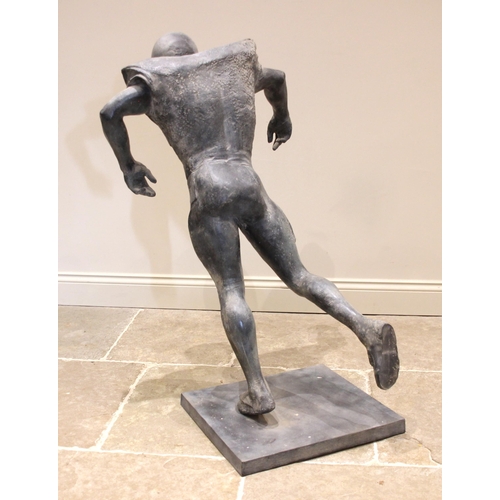 111 - John W Mills (1933-2023),   
American Football Player,   
Patinated resin on integral base,   
110cm... 