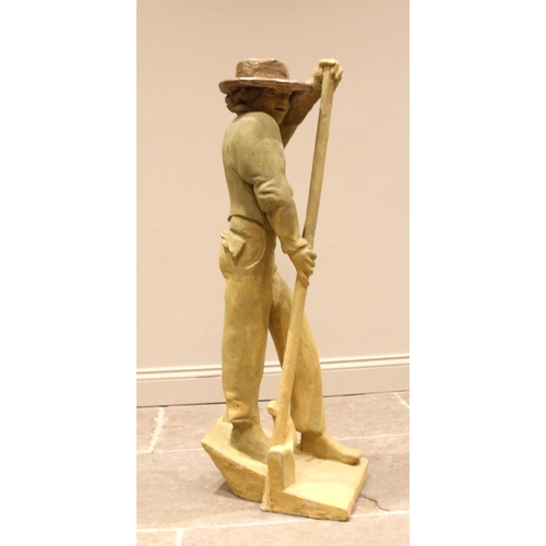 120 - John W Mills (1933-2023),   
Gondolier, left handed,     
Painted resin on integral base,   
112cm h... 