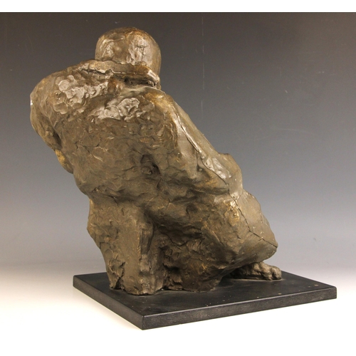 135 - John W Mills (1933-2023),  
Winston Churchill,  
Patinated cold cast bronze on ebonised base,  
39cm... 