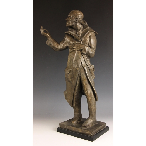 137 - John W Mills (1933-2023),  
William Blake - hand raised,  
Patinated resin on ebonised base,  
56cm ... 