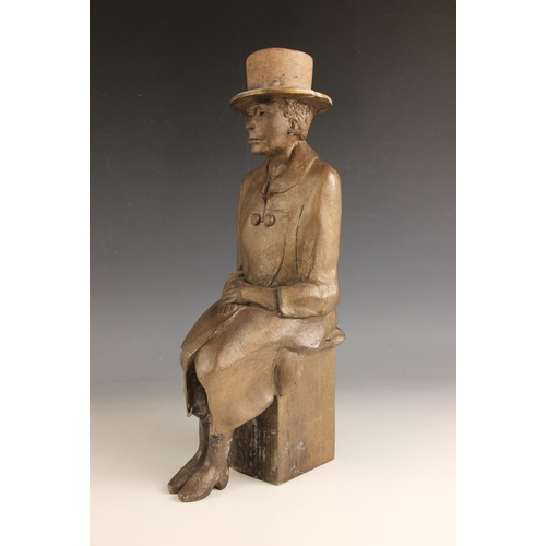 161 - John W Mills (1933-2023),  
H.M. Queen Elizabeth II, seated,    
Painted and embellished resin, free... 