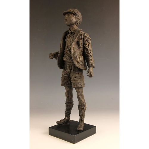 163 - John W Mills (1933-2023),  
Schoolboy,  
Patinated cold cast bronze on slate base,  
44cm high overa... 