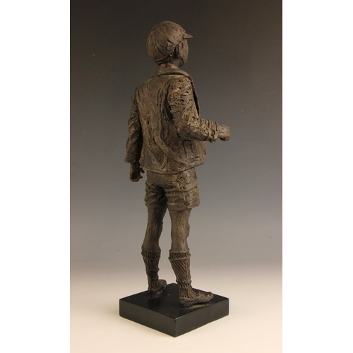 163 - John W Mills (1933-2023),  
Schoolboy,  
Patinated cold cast bronze on slate base,  
44cm high overa... 