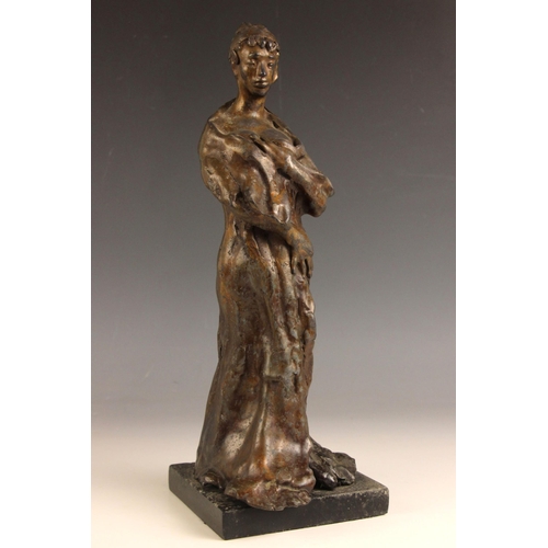 169 - John W. Mills (1933-2023),  
Josephine Mills in robe,  
Patinated bronze on marble base,  
35.5cm hi... 