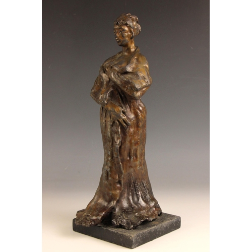 169 - John W. Mills (1933-2023),  
Josephine Mills in robe,  
Patinated bronze on marble base,  
35.5cm hi... 