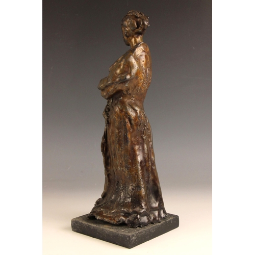 169 - John W. Mills (1933-2023),  
Josephine Mills in robe,  
Patinated bronze on marble base,  
35.5cm hi... 