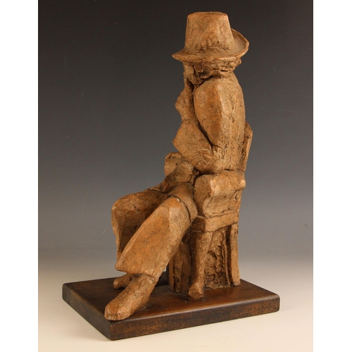 179 - John W. Mills (1933-2023),  
'Thinking Man' - Quentin Crisp,  
Terracotta composite clay on wooden b... 