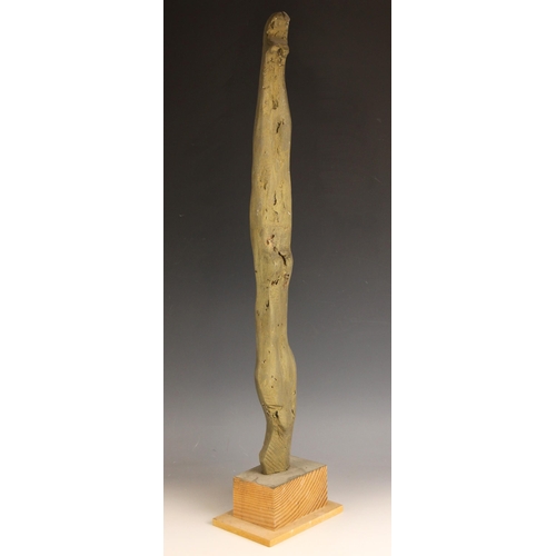 18 - John W Mills (1933-2023),   
Diver entry,   
Painted plaster on stepped wooden base,   
85cm high ov... 