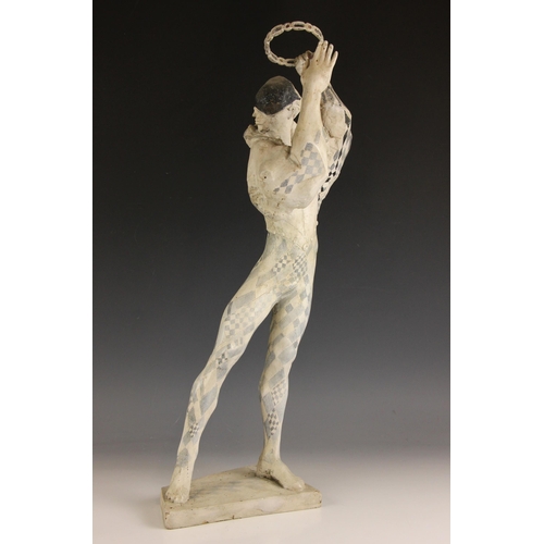 182 - John W Mills (1933-2023),  
Maquette for Harlequin with tambourine,   
Embellished resin on shaped b... 