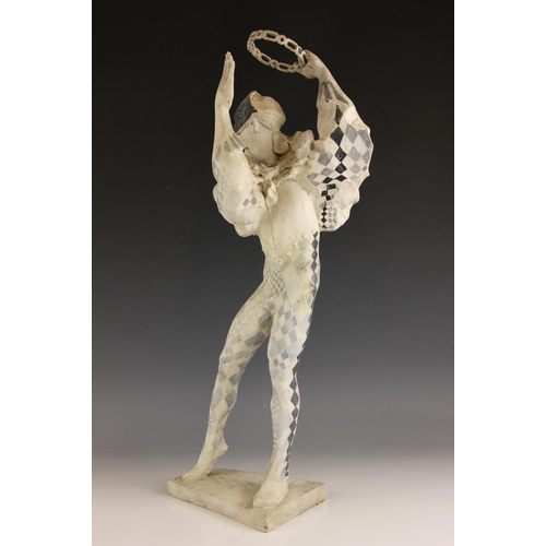 182 - John W Mills (1933-2023),  
Maquette for Harlequin with tambourine,   
Embellished resin on shaped b... 