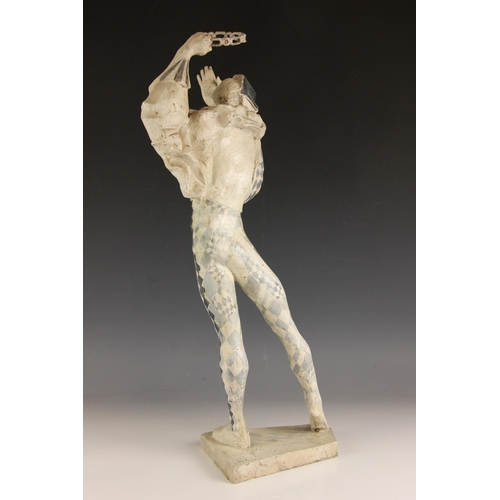 182 - John W Mills (1933-2023),  
Maquette for Harlequin with tambourine,   
Embellished resin on shaped b... 