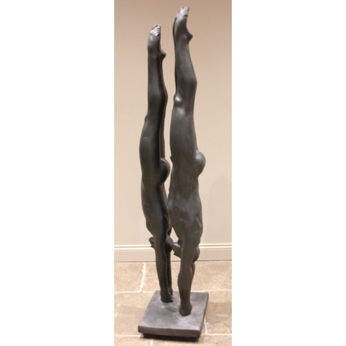 20 - John W Mills (1933-2023),   
‘Divers - Double Entry’,   
Patinated resin on integral base,   
195cm ... 