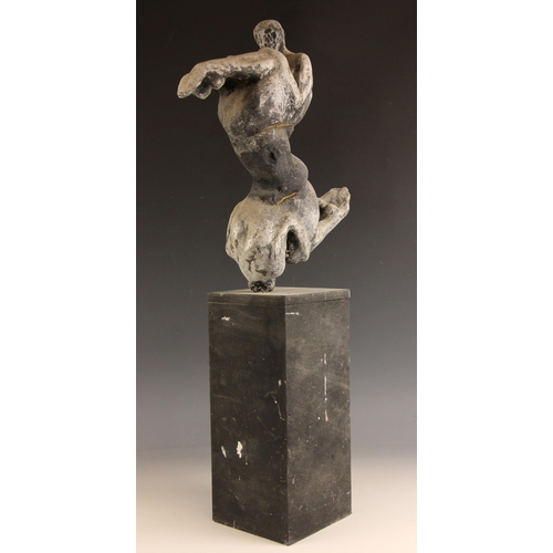 26 - John W Mills (1933-2023),   
Somersault, diver in motion (multiple figures #8),   Patinated resin on... 