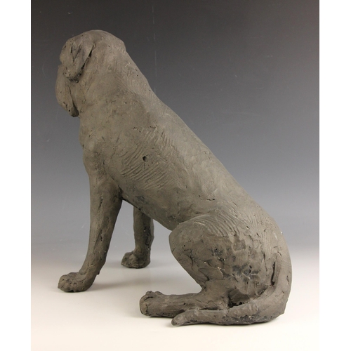 451 - John W Mills (1933-2023),   
Mastiff (seated) #1,   
Painted resin, freestanding,   
39.5cm high ove... 