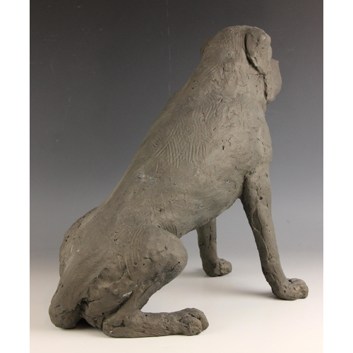 451 - John W Mills (1933-2023),   
Mastiff (seated) #1,   
Painted resin, freestanding,   
39.5cm high ove... 