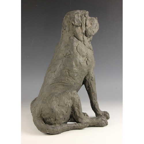 452 - John W Mills (1933-2023),   
Mastiff (seated) #2,   
Painted resin, freestanding,   
38cm high overa... 