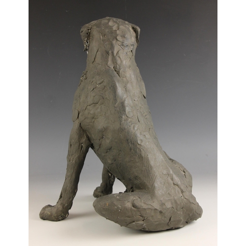 452 - John W Mills (1933-2023),   
Mastiff (seated) #2,   
Painted resin, freestanding,   
38cm high overa... 