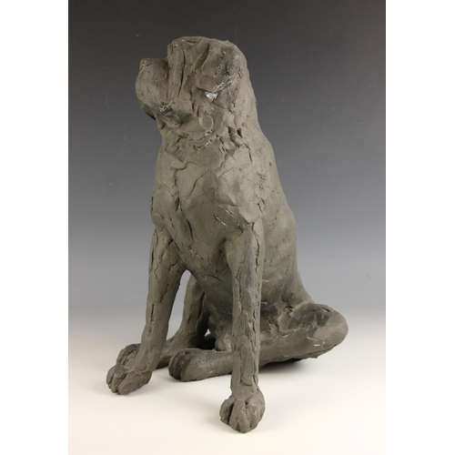 452 - John W Mills (1933-2023),   
Mastiff (seated) #2,   
Painted resin, freestanding,   
38cm high overa... 