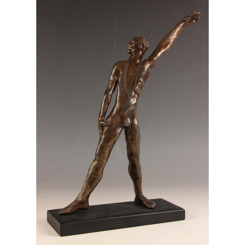 48 - John W Mills (1933-2023),   
‘Dance Finale’,   
Patinated bronze, freestanding,   
Incised signature... 