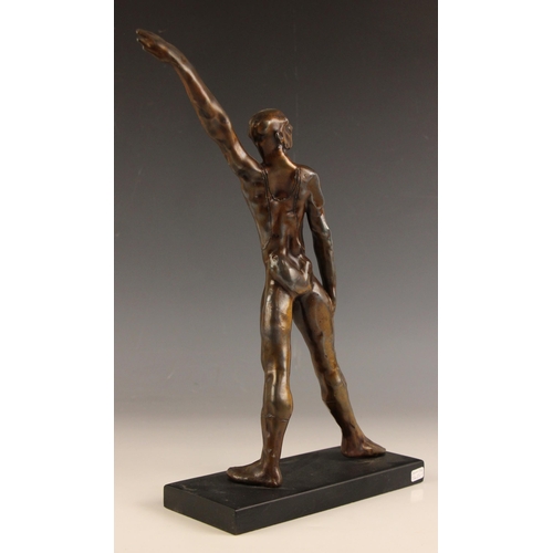 48 - John W Mills (1933-2023),   
‘Dance Finale’,   
Patinated bronze, freestanding,   
Incised signature... 