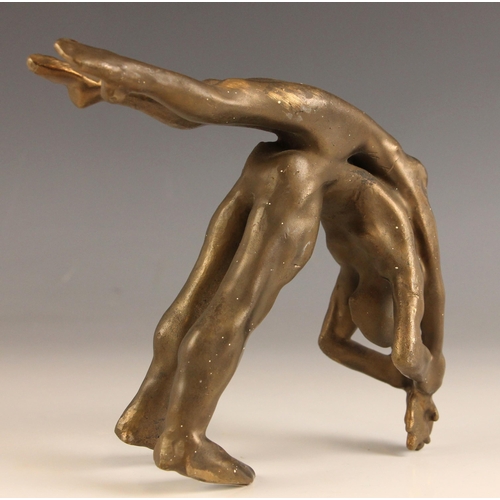 49 - John W Mills (1933-2023),   
Dancers – arched, back to back,   
Patinated bronze, unmounted, possibl... 