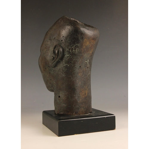 534 - Nigerian Ife head,  
Patinated bronze on ebonised stand,  
30cm high overall