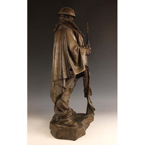 544 - Charles Sargeant Jagger (1885–1934),  
Maquette for 'The Sentry',  
Patinated resin on integral stan... 