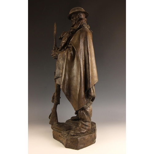 544 - Charles Sargeant Jagger (1885–1934),  
Maquette for 'The Sentry',  
Patinated resin on integral stan... 