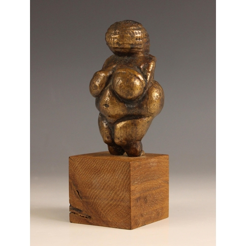 549 - After the antique,  
'The Venus Of Willendorf',  
Patinated bronze on wooden base,  
15cm high