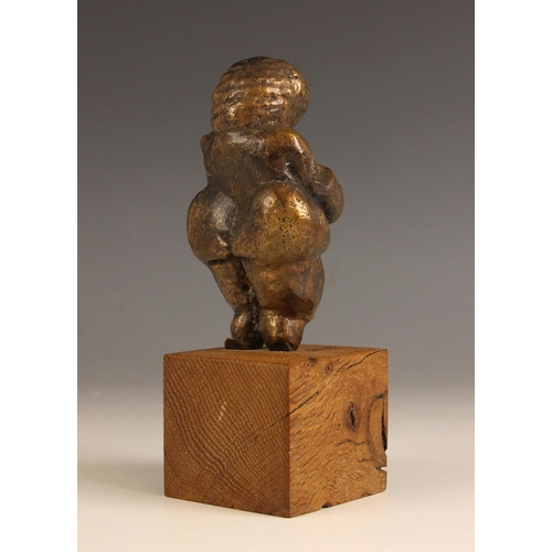 549 - After the antique,  
'The Venus Of Willendorf',  
Patinated bronze on wooden base,  
15cm high