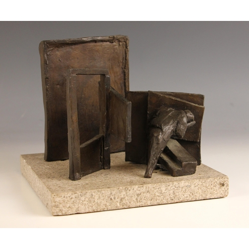 551 - Manner of David Smith (1906-1965),  
Welder at work,  
Bronze on marble base,  
18cm high