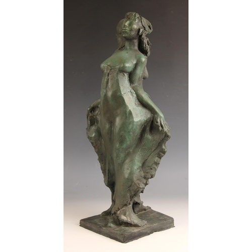 60 - John W Mills (1933-2023),   
Flamenco dancers – female figures back to back,     Patinated resin on ... 