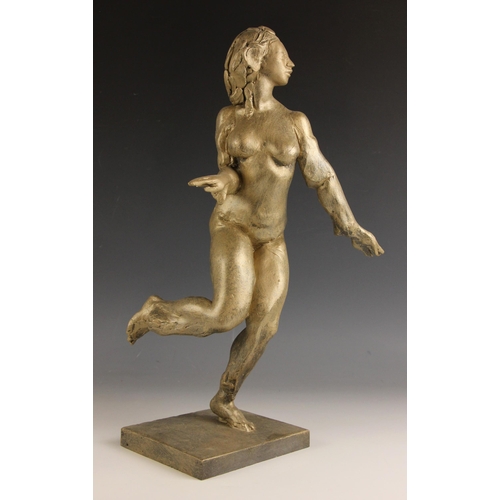 62 - John W Mills (1933-2023),   
Belly dancer – leg raised,    
Painted plaster on rectangular base,    ... 