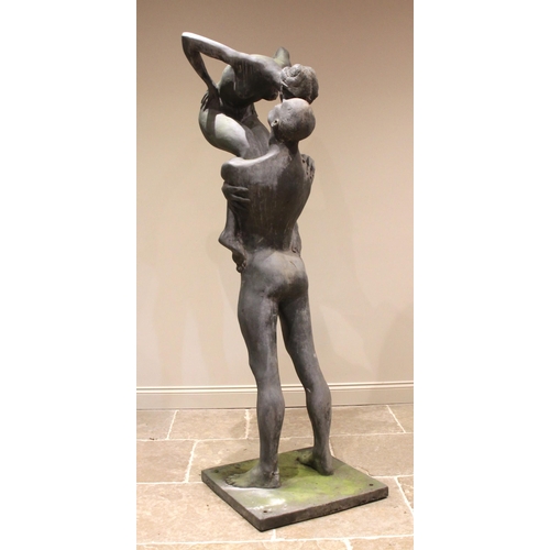 66 - John W Mills (1933-2023),   
‘Close Affection’ (large variant),   
Patinated resin on integral recta... 