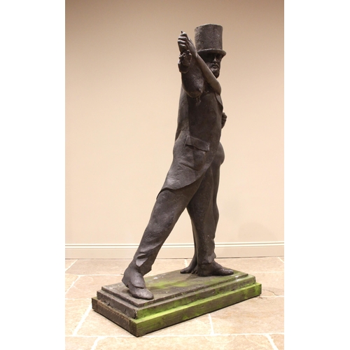 72 - John W Mills (1933-2023),   
‘Degas’ - dancing couple (suited gentleman in top hat #1),   
Patinated... 