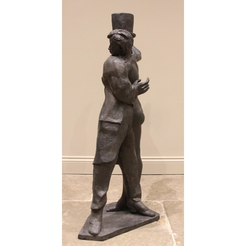 73 - John W Mills (1933-2023),   
‘Degas’ - dancing couple (suited gentleman in top hat #2),   
Patinated... 