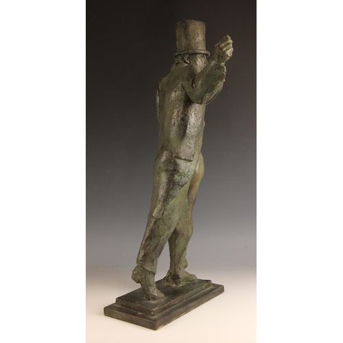 75 - John W Mills (1933-2023),  
‘Degas’ - dancing couple (suited gentleman in top hat #3),   
Patinated ... 