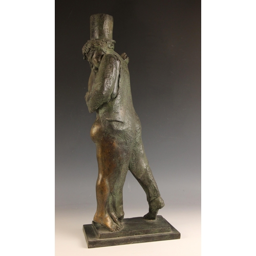 75 - John W Mills (1933-2023),  
‘Degas’ - dancing couple (suited gentleman in top hat #3),   
Patinated ... 