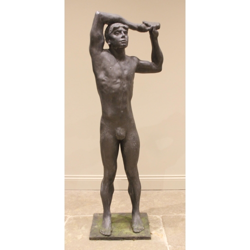 22 - John W Mills (1933-2023),   
Diver – warming up,   
Patinated resin on integral square base,     
15... 