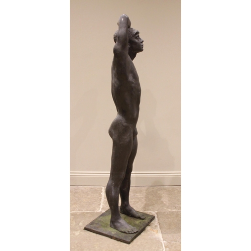 22 - John W Mills (1933-2023),   
Diver – warming up,   
Patinated resin on integral square base,     
15... 