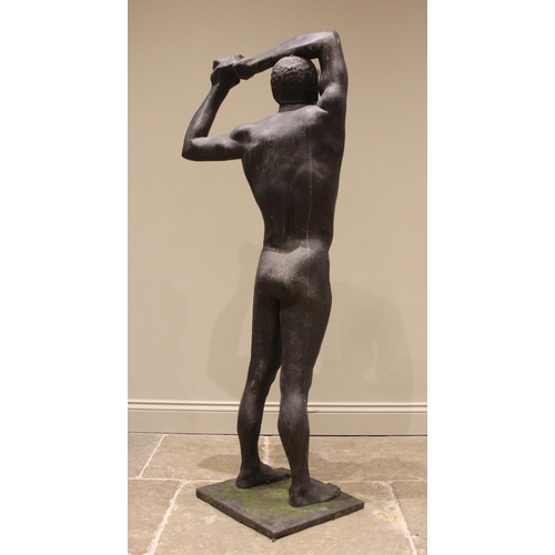 22 - John W Mills (1933-2023),   
Diver – warming up,   
Patinated resin on integral square base,     
15... 