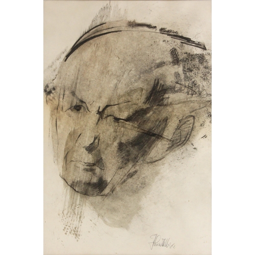 420 - John W. Mills (1933-2023),  
Portrait of a man,  
Pencil on paper,  
Signed and dated '61', 
38.5cm ... 