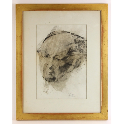 420 - John W. Mills (1933-2023),  
Portrait of a man,  
Pencil on paper,  
Signed and dated '61', 
38.5cm ... 